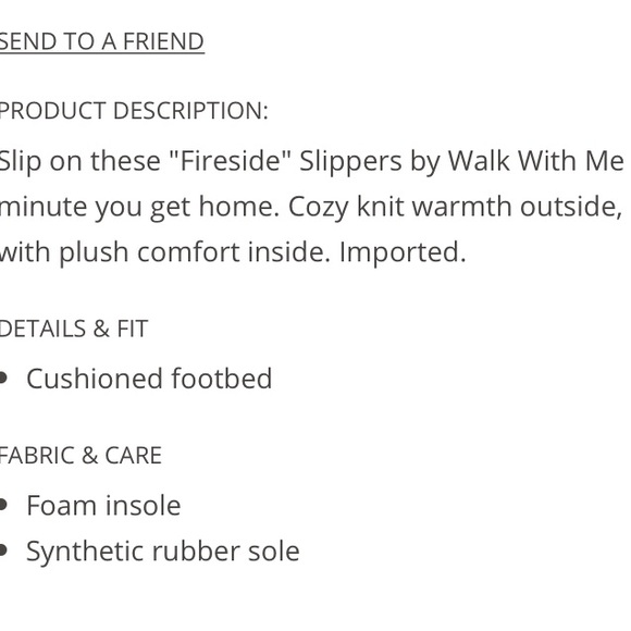 COLDWATER CREEK WALK WITH ME FIRESIDE SLIPPERS - Picture 11 of 12